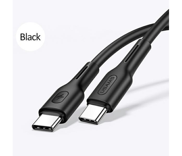 USAMS Kabel USB-C na USB-C 100W PDFast Charge 5A 1,2m czarny - 1569030 - zdjęcie 3
